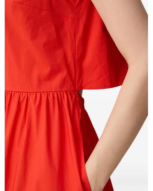Benetton Gathered-Waist Cut-Out Sleeveless Midi Dress