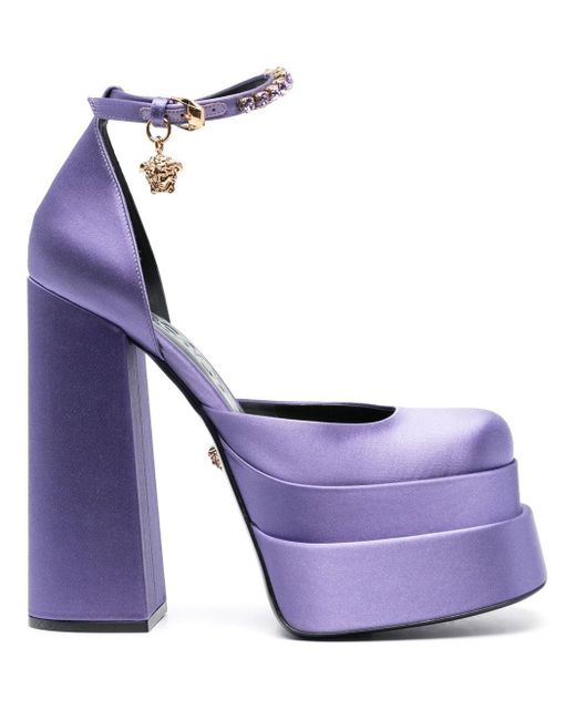 Versace ヴェルサーチェ Aevitas 160mm メドゥーサ チャーム パンプス Purple