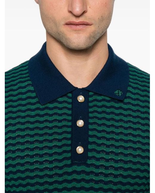 Casablanca Green Mini Wave Polo Shirt for men