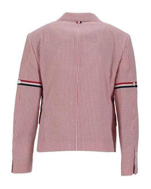 Thom Browne Pink Striped-Pattern Blazer
