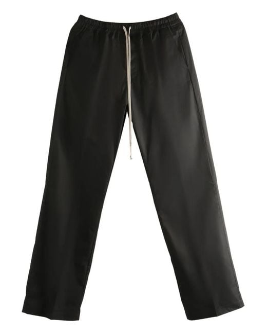 Rick Owens Black Drawstring Trousers for men