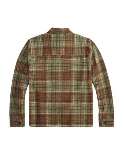 RRL Green Check-Patterned Cotton Shirt for men