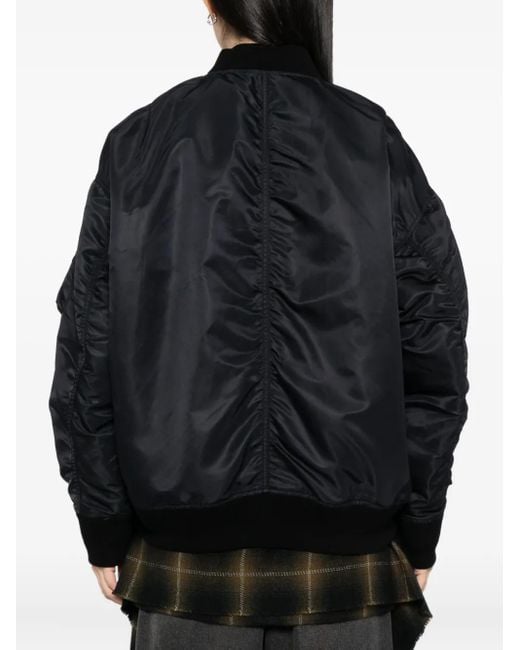 Maison Mihara Yasuhiro Black Logo-patch Bomber Jacket