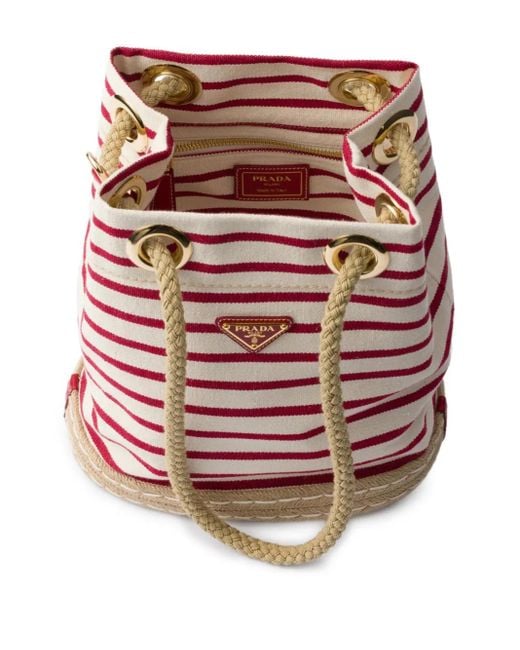 Prada White Small Mariner Bucket Bag