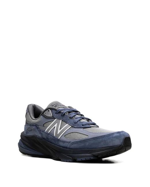 New Balance Blue Suede And Mesh Paneling Sneakers for men