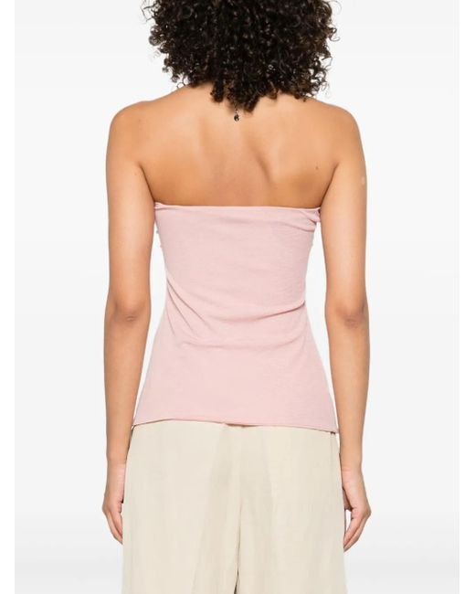 Nanushka Pink Draped-Detail Top
