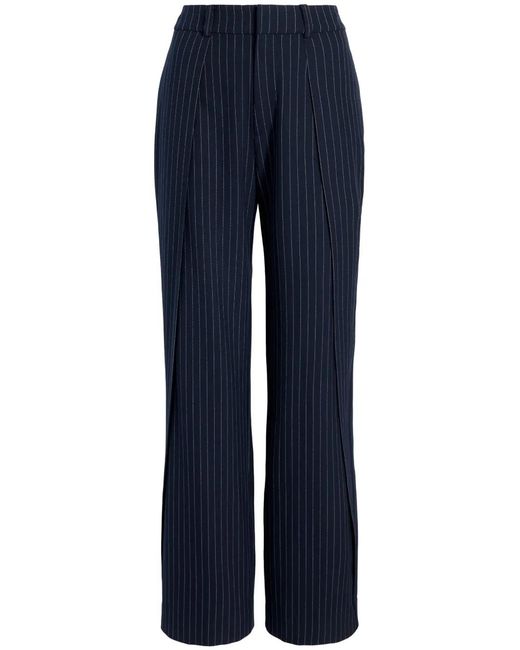 Cinq À Sept Becca Broek Met Krijtstreep Geplooid Detail in het Blue
