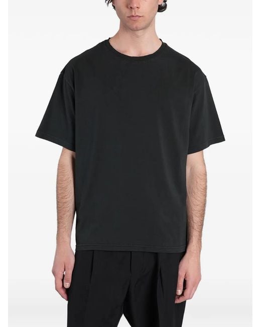 Grifoni Black Distressed-Effect T-Shirt for men