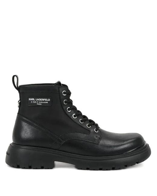 Stivaletti Platform Stringati di Karl Lagerfeld in Black da Uomo