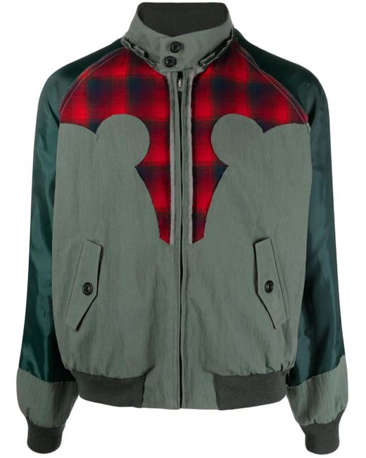 Maison Margiela Green X Pendleton Yoke-Detail Bomber Jacket for men