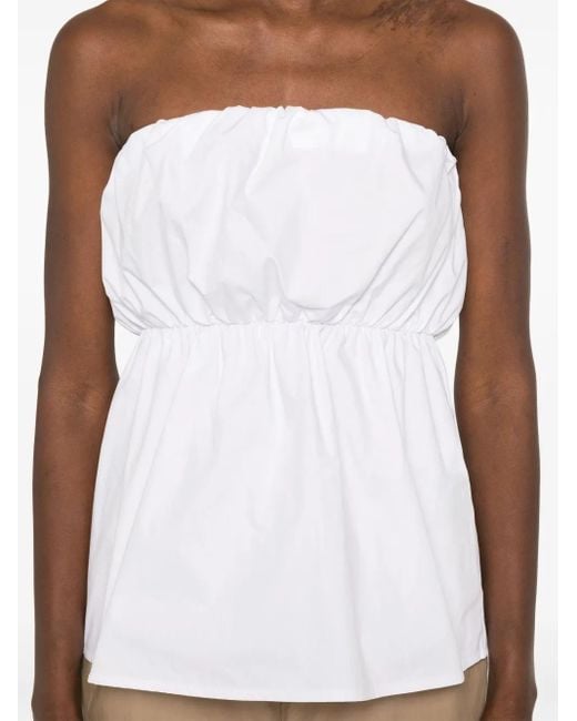 THE M.. White Strapless Top