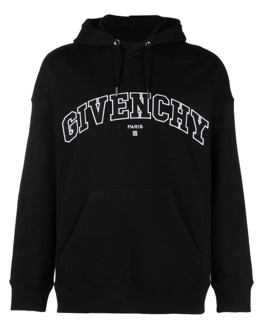 Givenchy Black Logo Appliqué Hoodie for men