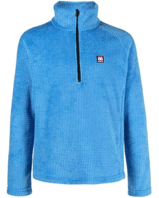 66 North Blue Hrannar Half-zip Fleece Sweatshirt for men