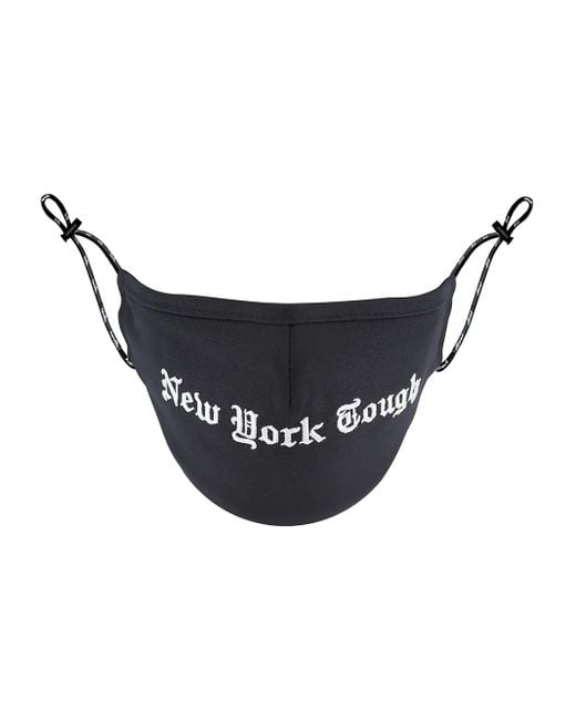 Haculla Black Embroidered Slogan Face Mask