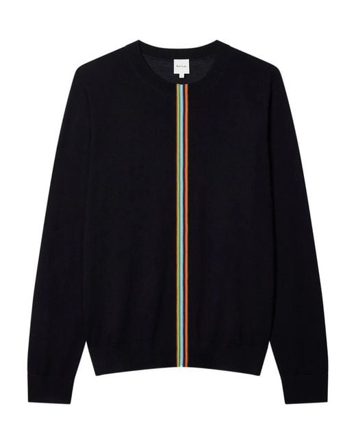 Paul Smith Blue Signature Stripe Crew-Neck Sweater for men