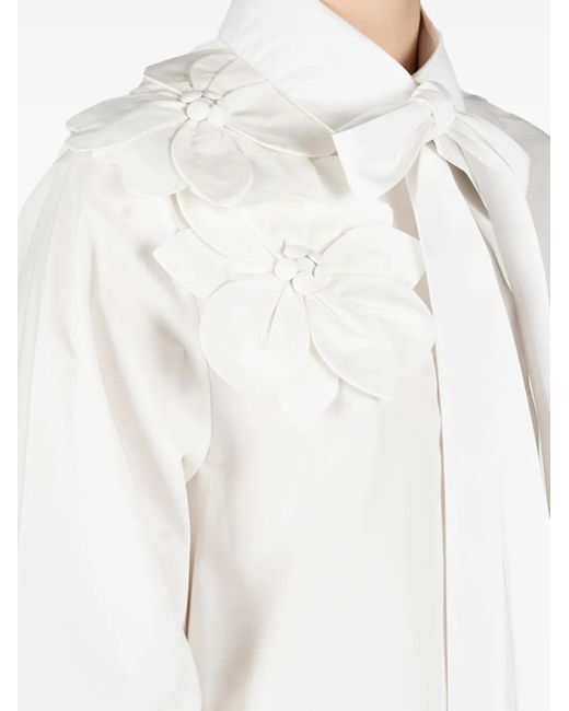 Chemise À Applique Fleur Elie Saab en coloris White
