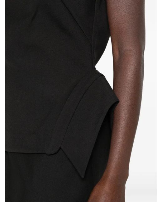 Rohe Black Deconstructed Peplum-Detail Top