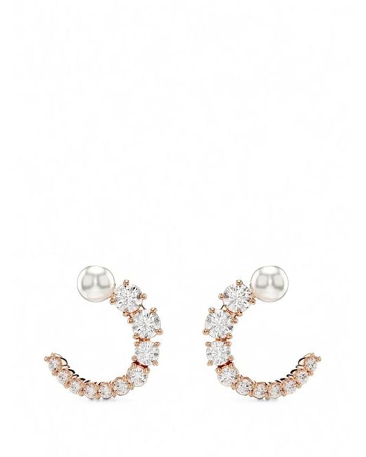 Swarovski White Matrix Hoop-Design Earrings