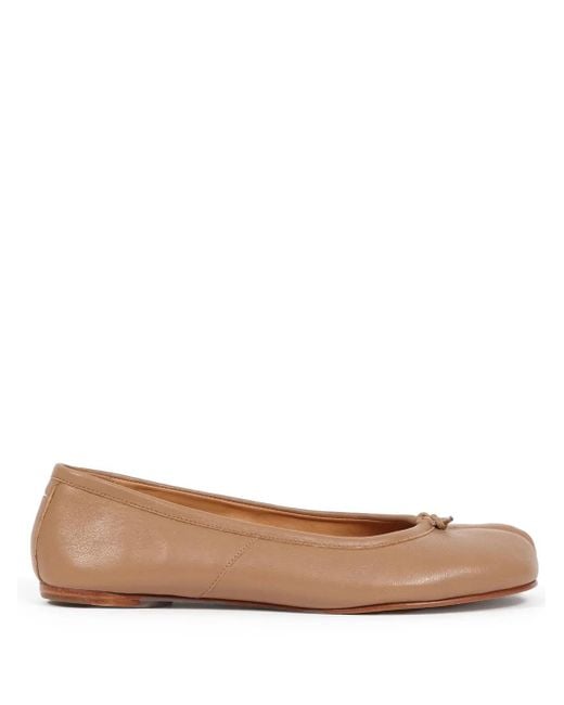 Maison Margiela Brown Tabi Toe Ballet Flats