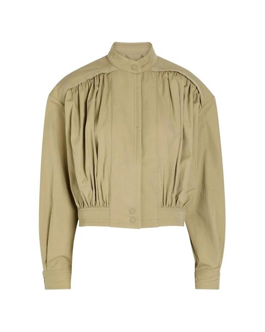 Ronny Kobo Green Ruched Cropped Jacket