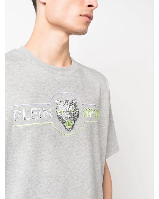 Philipp Plein Gray Chrome Scratch Edition T-Shirt for men