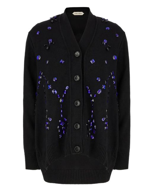 Cardigan À Ornements En Cristal Alberta Ferretti en coloris Black