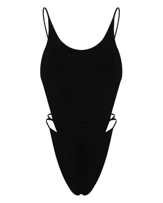 Saint Laurent Black Backless Self-Tie Swimsuit
