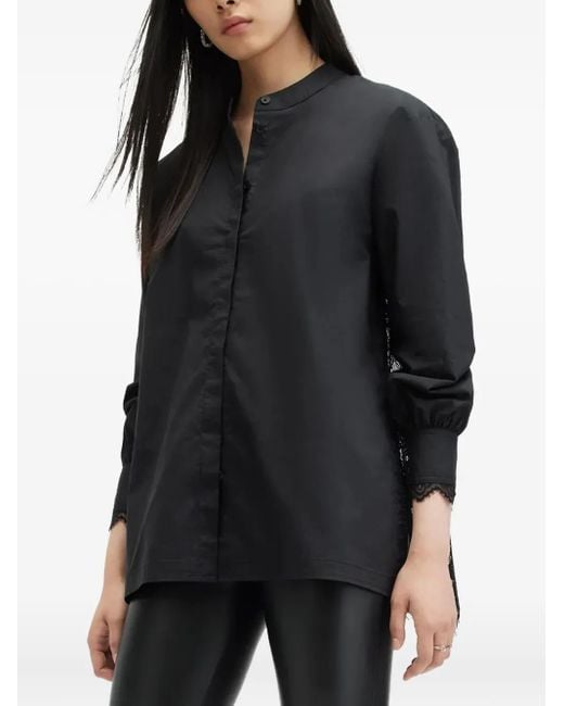AllSaints レースインサート シャツ Black
