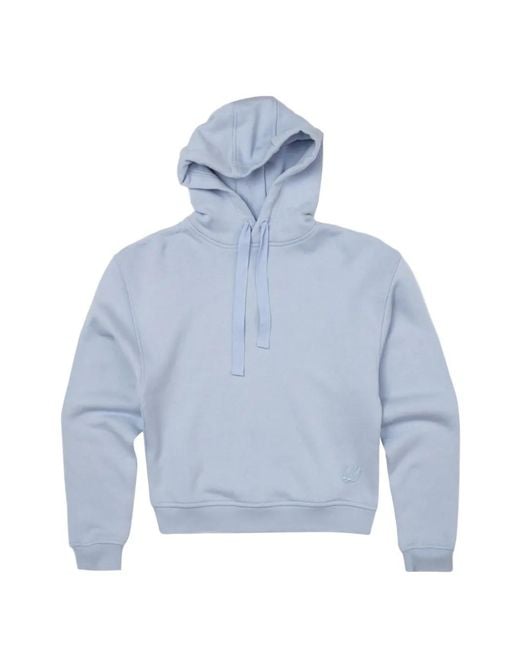 McQ Swallow Blue Logo-Embroidered Hoodie