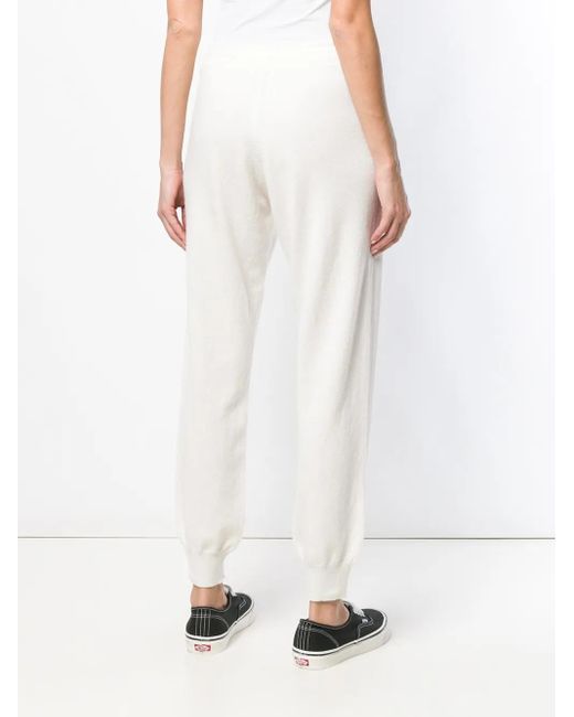 Barrie White Drawstring Cashmere Track Pants