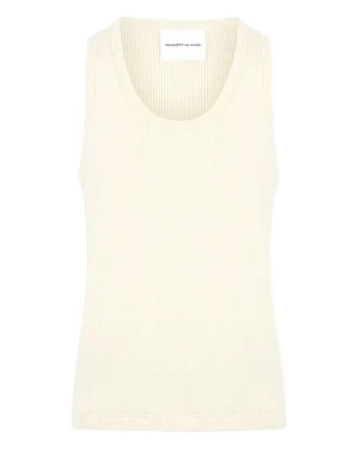 Manière De Voir Natural Justin Ribbed Cotton Vest for men