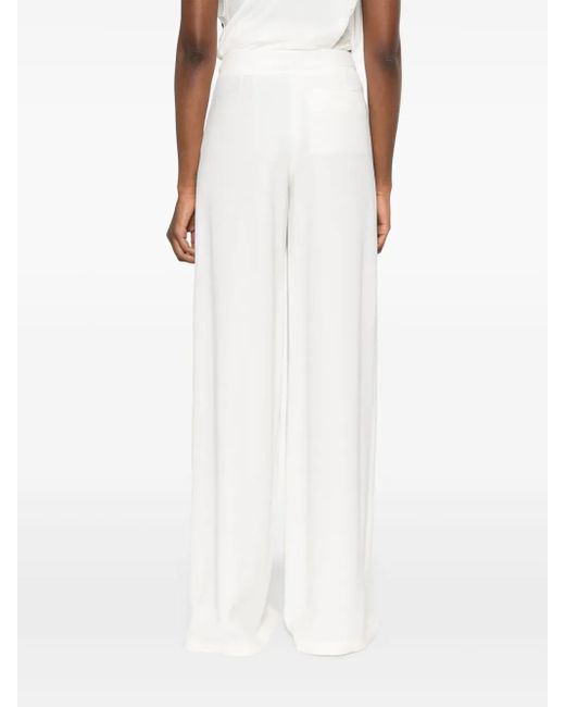 Pantaloni A Palazzo Con Fibbia di Mugler in White
