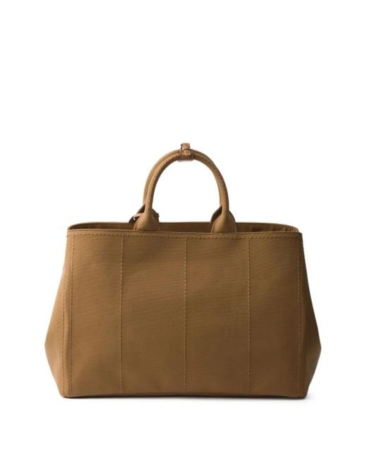 Prada Brown Jardinière Extra-Large Cotton Canvas Tote Bag for men