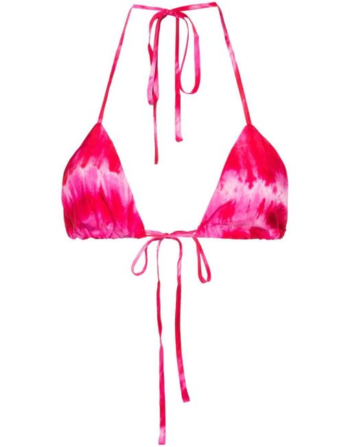 P.A.R.O.S.H. Pink Tie-dye Silk Bralette