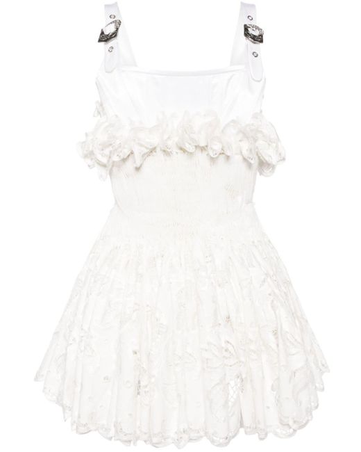 Chopova Lowena White Faddy Smocked Minidress
