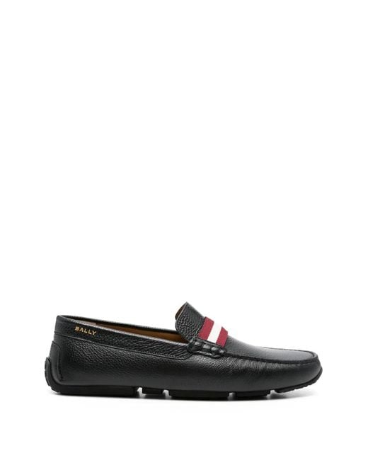 Bally White Striped Loafers for men