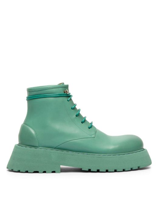 Marsèll Green Micarro Leather Ankle Boots