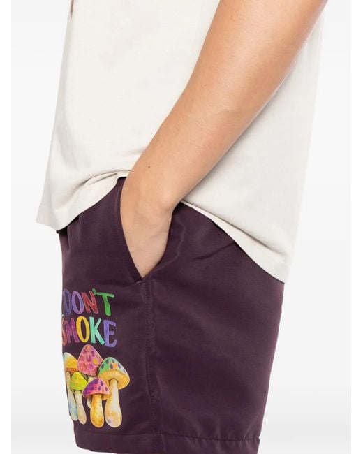 Melt Purple Print Drawstring Shorts for men