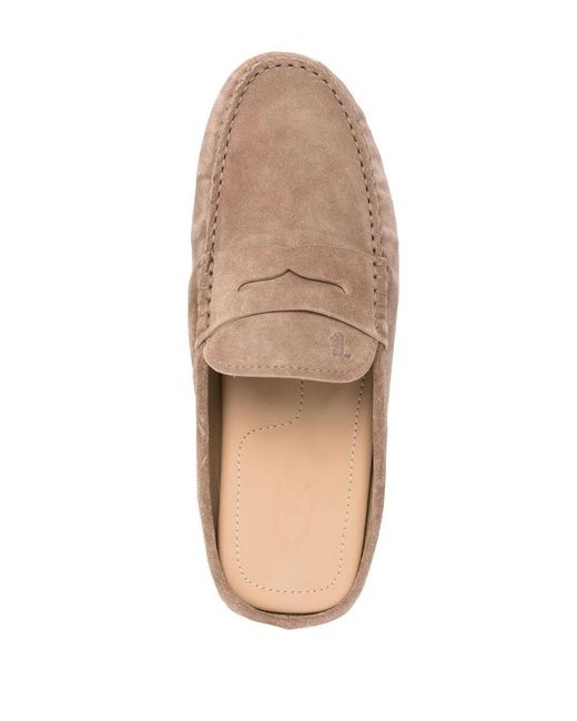 Tod's Brown Gommino Bubble Suede Mules for men
