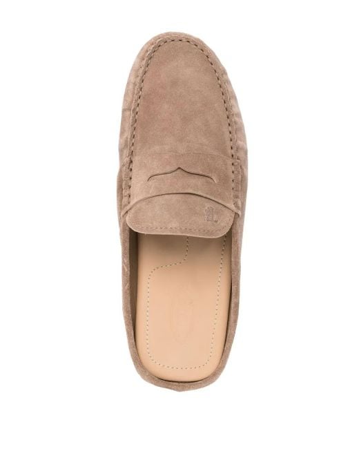 Tod's Brown Gommino Bubble Suede Mules for men