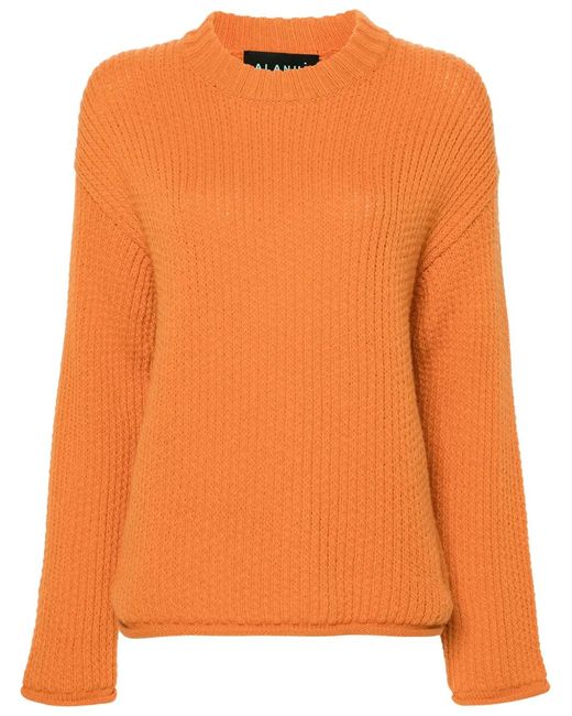 Alanui Orange Pull En Maille Finest À Design Nervuré