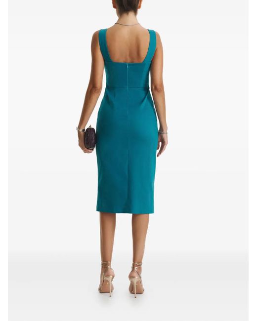 CuAnna Blue Susie Sweetheart-Neck Midi Dress