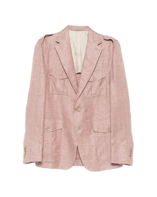 Eleventy Pink Button Pockets Blazer for men