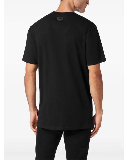 Philipp Plein Black Print Skull T-Shirt for men