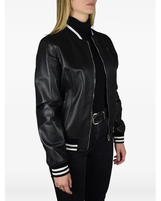 Philipp Plein Black Elasticated Trim Bomber Jacket
