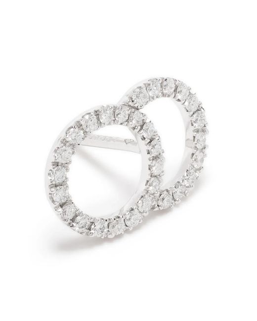 COURBET White 18Kt Recycled Celeste Large Pavé Laboratory-Grown Diamond Set Stud Earrings