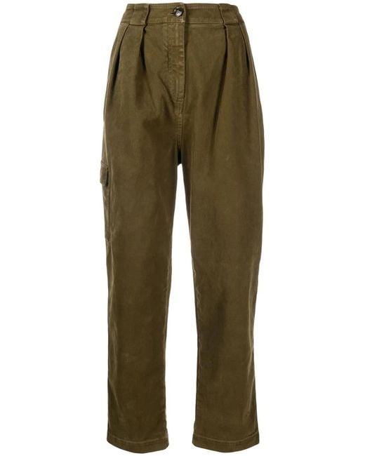 Woolrich Green High-Waisted Straight-Leg Jeans