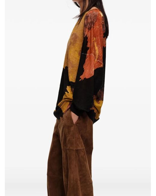 Bimba Y Lola Black V-Neck Print T-Shirt
