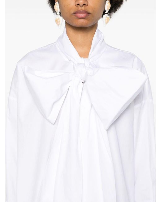 Liu Jo White Hemd mit Schleifenkragen