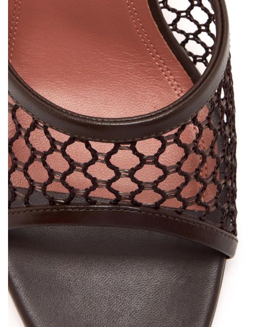 AMINA MUADDI White Mesh And Leather Lupita Mules